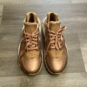 Rose gold Nikes huaraches